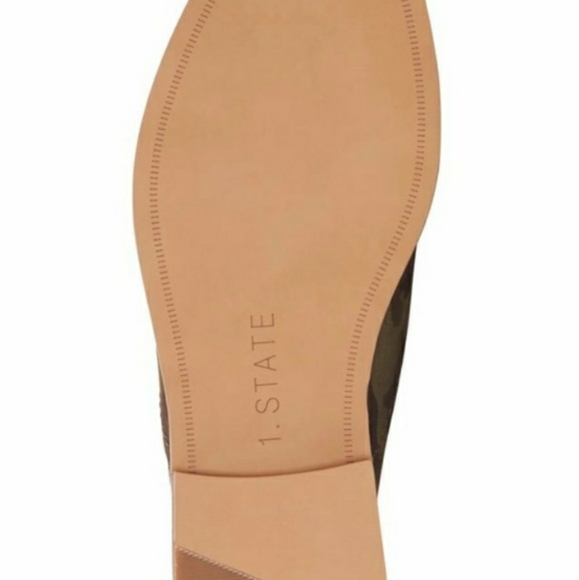 *NEW 1.STATE SUEDE CAMO PRINT SLIP ON LOAFERS FLATS OXFORDS SIZE 5.5 GREEN BROWN - Picture 9 of 10